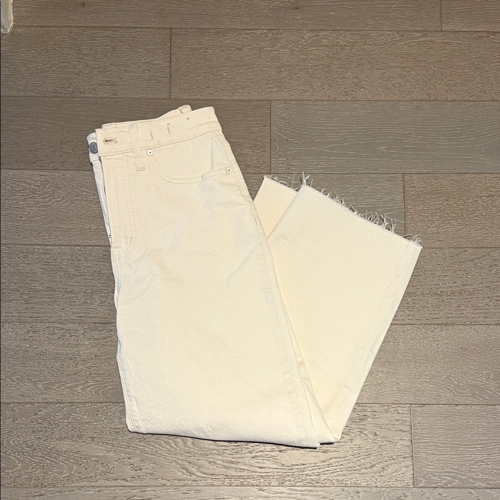 Madewell Ankle Cropped Cream Jeans